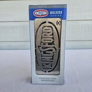 KingsFord Deluxe Series Stainless Steel Smoker Box for Grill Lid Stainless Steel